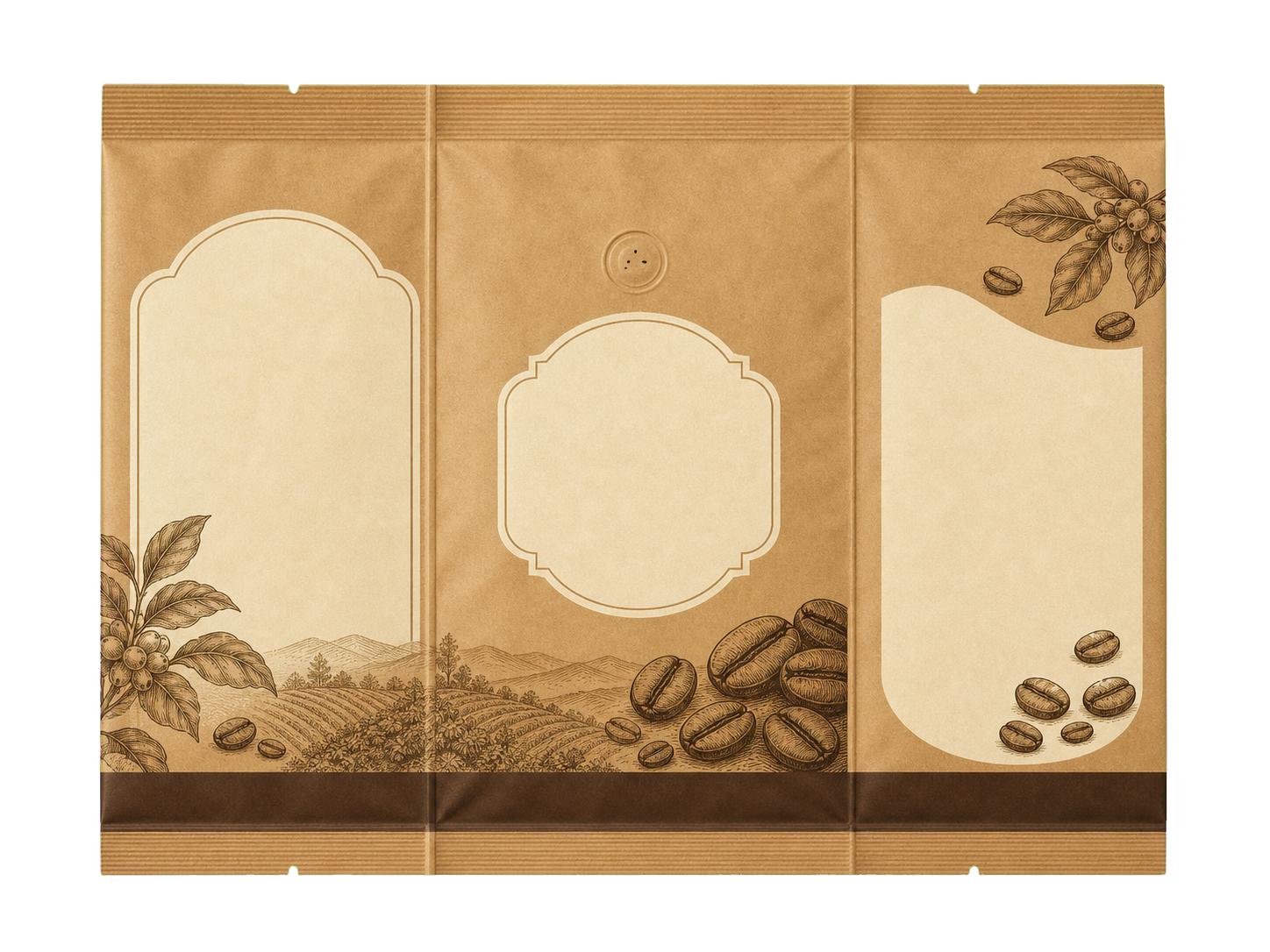 咖啡袋设计 Coffee packaging flat artwork reference